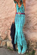 Meridress Cowl Neck Backless Tie Dye Hoodied Maxi Dress