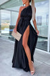 Meridress One Dress Three Ways Tie Waist High Slit Maxi Party Dress