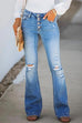 Meridress Fashion Ripped Bell Bottom Jeans