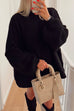 Meridress Drop Shoulder Plain Casual Pullover Sweater