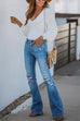 Meridress Fashion Ripped Bell Bottom Jeans