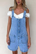 Meridress Button Up Pocketed Denim Romper