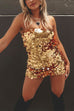 Meridress Strapless Off Shoulder Party Mini Sequin Dress