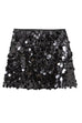 Meridress Elastic Waist Sequin Paillette Mini Skirt