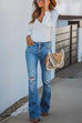 Meridress Fashion Ripped Bell Bottom Jeans