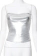 Meridress Strapless Metallic Crop Tube Top