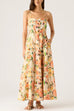 Spaghetti Strap Pocketed Floral Print Swing Maxi Dress