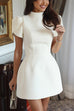 Meridress Mockneck Petal Sleeves Bow Knot Cut Out Mini Dress