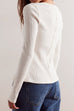 Meridress Button Down Long Sleeves Ribbed Knit Top