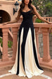 Meridress Spaghetti Strap Color Block Swing Maxi Party Dress(7 Colors Available!)