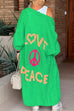 Meridress Open Front Love and Peace Pattern Long Sweater Cardigan(in 5 Colors)