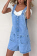 Meridress Button Up Pocketed Denim Romper