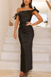 Meridress Bow Knot Off Shoulder Maxi Party Dress