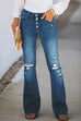 Meridress Fashion Ripped Bell Bottom Jeans