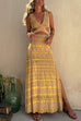 Meridress V Neck Cut Out Side Split Tie Dye Maxi Dress