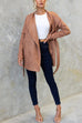 Meridress Collared Open Front Faux Suede Coat with Belt