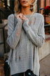 Meridress Crewneck Side Split Ripped Comfy Sweater