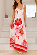 Meridress Empire Waist Floral Print Maxi Cami Dress