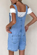 Meridress Button Up Pocketed Denim Romper