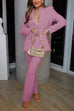 Meridress One Button Pocketed Blazer and Straight Leg Pants Power Suit Set