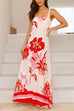 Meridress Empire Waist Floral Print Maxi Cami Dress