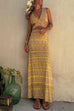 Meridress V Neck Cut Out Side Split Tie Dye Maxi Dress