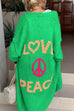 Meridress Open Front Love and Peace Pattern Long Sweater Cardigan(in 5 Colors)