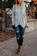 Meridress Crewneck Side Split Ripped Comfy Sweater