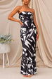 Meridress Geometric Printed Tube Top Maxi Party Dress