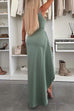 One Shoulder Draped Slit Maxi Cami Dress