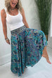 Meridress Elastic Waist Wide Leg Palazzo Printed Casual Pants