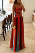 Strapless Twist Front Cut Out Colorful Mesh Maxi Dress