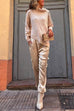 Meridress Casual Pocketed Cargo Satin Jogger Pants