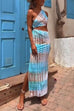 Meridress One Shoulder Cut Out Waist Side Split Tie Dye Maxi Dress