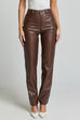 Meridress High Rise Pocketed Casual Faux Leather Pants