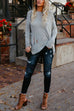 Meridress Crewneck Side Split Ripped Comfy Sweater