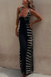 Meridress Scoop Neck Back Criss Cross Tie Dye Maxi Dress