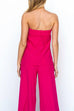 Chic Strapless Tube Top and Pocketed Wide Leg Pants Set