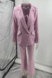 Meridress One Button Pocketed Blazer and Straight Leg Pants Power Suit Set