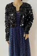 Meridress Open Front Cropped Sequin Jacket