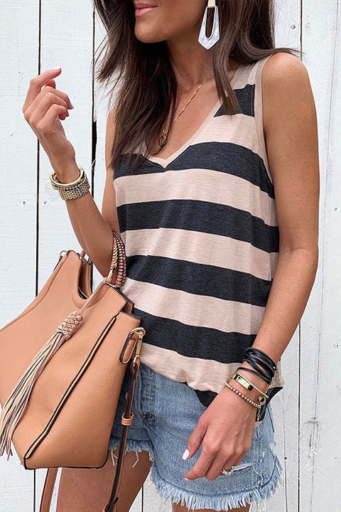 Meridress V Neck Striped Tank Top