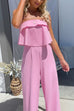 Ruffle Tube Top High Waist Wide Leg Jumpsuit