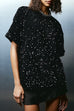 Meridress Round Neck Short Sleeves Glitter Sequin Top