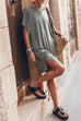 Meridress Side Split Batwing Sleeves Shift T-shirt Dress