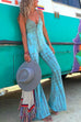 Meridress Lace Up Bell Bottoms Tie Dye Cami Jumpsuit