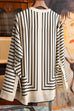 Meridress Button Up Long Sleeves Striped Silk Scarf Blouse