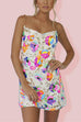 Meridress Chain Strap Backless Sequin Floral Mini Cami Dress