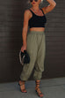 Meridress Elastic Waist Pocketed Drawstring Ankle Cargo Pants