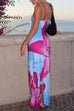 Meridress Scoop Neck Floral Print Maxi Cami Vacation Dress