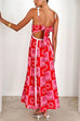 Meridress Ric Rac Trim Bow Back Palm Soleil Print Maxi Cami Dress